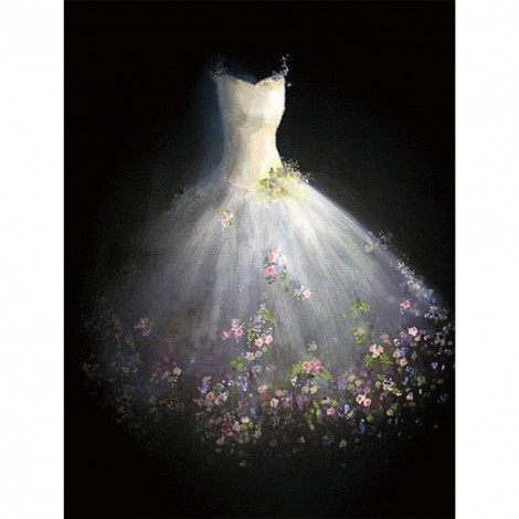 Wedding Dress - Full Round Diamond - 30x40cm