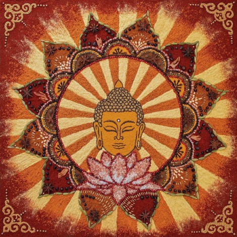 Buddha Head Lotus - Full Round Diamond - 30x30cm