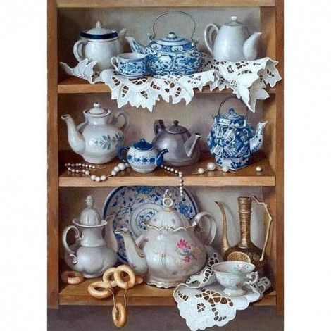 Tea Set - Full Round Diamond - 40x30cm