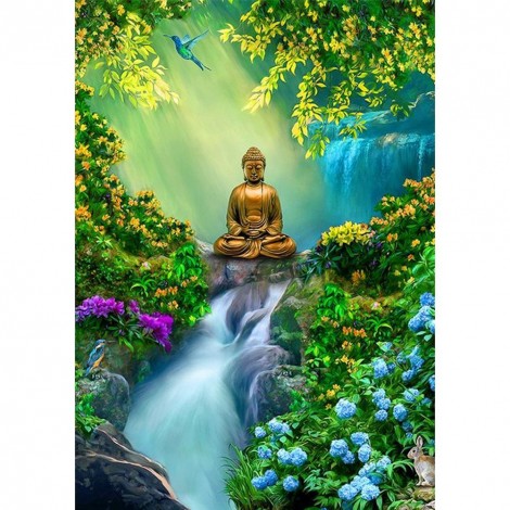 Buddha Statue  - Full Round Diamond - 30x40cm