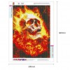 Fire Skull - Full Round Diamond - 30x40cm