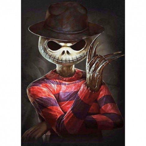 Skull Human - Full Round Diamond - 30x40cm