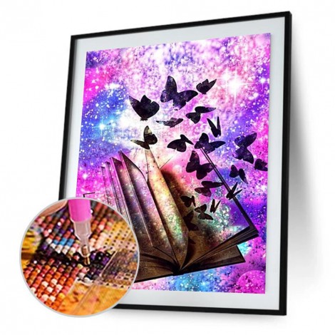 Coloured Dreamy Butterflies Book 5D Round Diamond Painting DIY