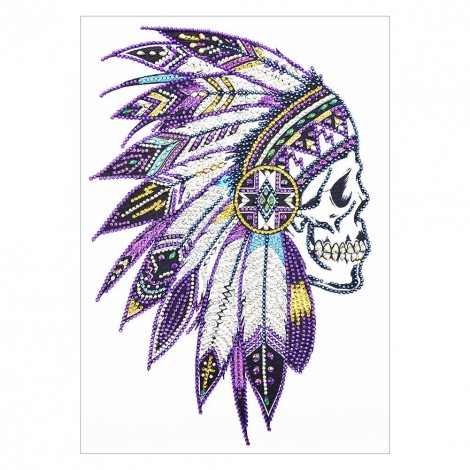 Indian Skull - Special Shaped Diamond - 30x40cm
