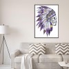 Indian Skull - Special Shaped Diamond - 30x40cm