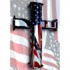 US Flag Cross - Full Round Diamond - 30x40cm