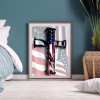 US Flag Cross - Full Round Diamond - 30x40cm