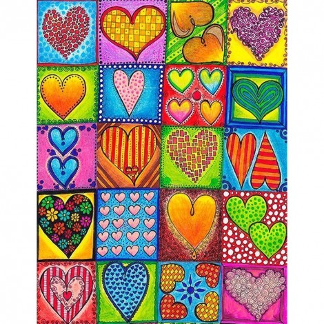 Heart - Full Round Diamond - 40x50cm
