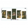 Red Wine 5-pictures - Full Round Diamond - 95x45cm