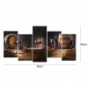 Red Wine 5-pictures - Full Round Diamond - 95x45cm