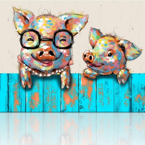 Pig - Full Round Diamond - 30x30cm