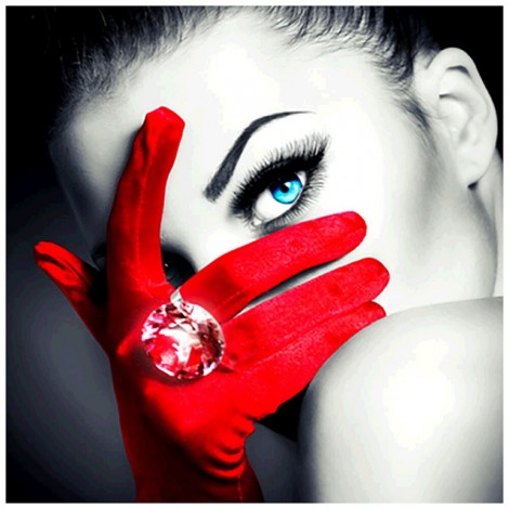 Woman'S Eyelashes - Full Round Diamond - 30*30cm