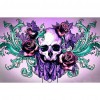 Skull Flower - Full Round Diamond - 30x40cm