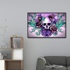 Skull Flower - Full Round Diamond - 30x40cm