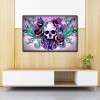 Skull Flower - Full Round Diamond - 30x40cm
