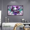 Skull Flower - Full Round Diamond - 30x40cm