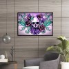 Skull Flower - Full Round Diamond - 30x40cm