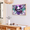 Skull Flower - Full Round Diamond - 30x40cm