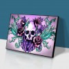 Skull Flower - Full Round Diamond - 30x40cm
