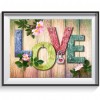 LOVE - Full Round Diamond - 40x30cm