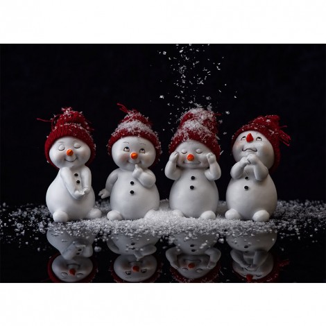 Snowman - Full Round Diamond - 50x40cm