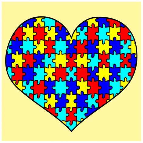 Heart - Full Round Diamond - 30x30cm