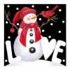 Christmas Snowman - Full Round Diamond - 25x25cm