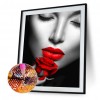 Woman With Red Lips - Full Round Diamond - 30*40cm