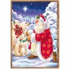 Santa Claus Animal  - Full Round Diamond - 40x30cm