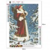 Santa Claus Snowman  - Full Round Diamond - 40x30cm