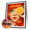 Orange GirlArt - Full Diamond Painting - 30x40cm
