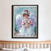 Angel girl - Partial Round Diamond - 25x30cm