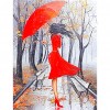 Woman With Umbrella - Full Round Diamond - 30*40cm