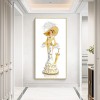 Yellow Dress Lady - Full Round Diamond - 30x60cm