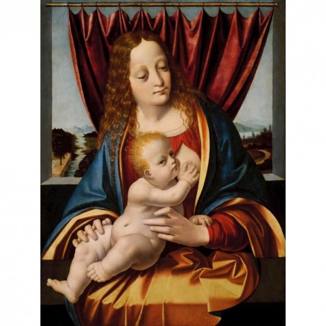 Virgin and Child - Full Round Diamond - 30x40cm