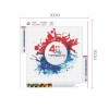Independence Day  - Full Round Diamond - 30x30cm