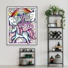 DIY Mosaic Rainbow Horn Horse Picture Full Drill Round Diamond Painting Kit