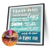 Beach Rules - Full Round Diamond - 30x30cm