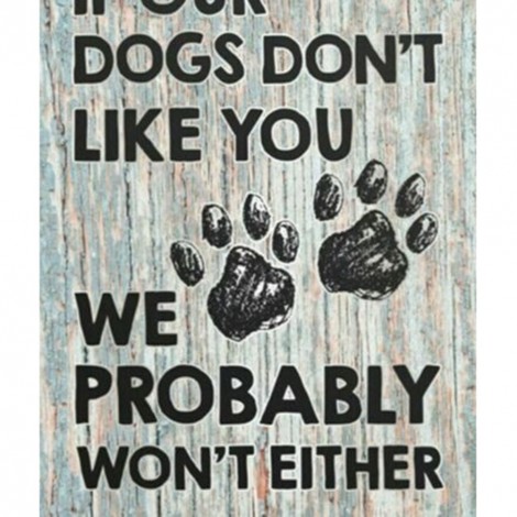 Dogs Letters - Full Round Diamond - 30x40cm
