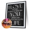 I LOVE YOU Hobby - Partial Round Diamond - 30x40cm