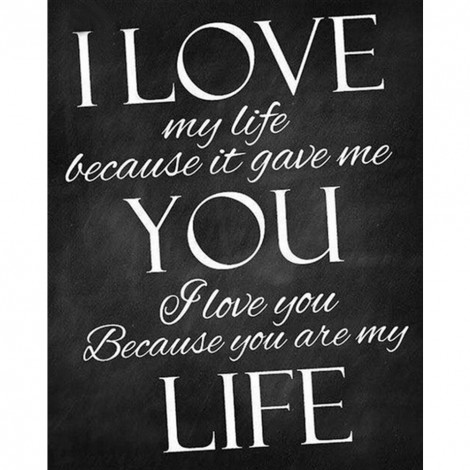 I LOVE YOU Hobby - Partial Round Diamond - 30x40cm