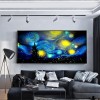 80x45cm Abstract Night Sky - Full Round Diamond - 80x45cm