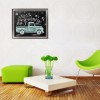 Blackboard Green Car - Partial Round Diamond - 30x25cm