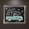 Blackboard Green Car - Partial Round Diamond - 30x25cm