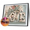 Round Letter Set - Full Diamond Painting - 40x30cm