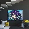 Girl with Big Eyes - Full Round Diamond - 40x30cm