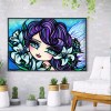 Girl with Big Eyes - Full Round Diamond - 40x30cm