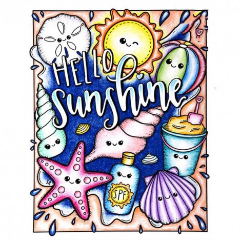 Colorful Shell Letter Summer Full Drill Round Rhinestone DIY Painting Kit