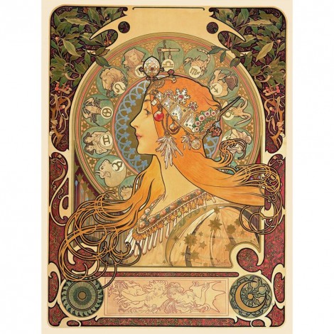 Kits Mucha - Full Round Diamond - 30x40cm