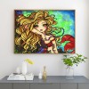 Girl with Big Eyes - Full Round Diamond - 40x30cm